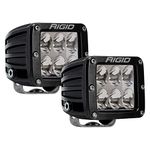 Rigid Industries 502313 D-Series Pro Driving Light; Surface Mount; Specter; 6 White; LEDs; Black Rectangular Housing; Set Of 2;