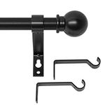 Black Curtain Rods for Windows 66 t