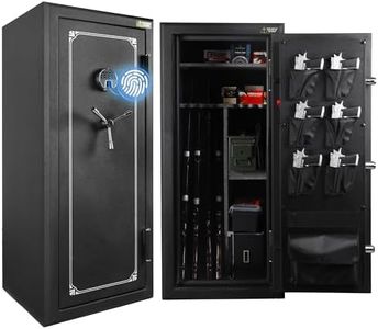 24 Gun Fireproof Safe for Rifles and Pistols, No-Assembly-Required Gun Safes, Gun Cabinet with Biometric Fingerprint