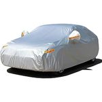 SEAZEN Car Cover with Zipper, 2 Layer Full Car Covers Waterproof/UV Protection/Snowproof/Dustproof, Universal Car Cover (Fit Sedan-Length Up to 200")