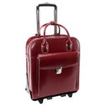 McKlein 96496 USA la Grange 15" Leather Vertical Patented Detachable -Wheeled Ladies' Laptop Briefcase Red