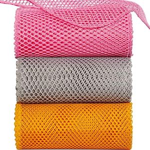 BAIKAFU 12Pcs Dish Wash Net,Innovative Mesh Cloth,Ultra Durable Non-Scratch Dish Rags for Washing Dishes,100% Odor Free/Quick Dry,Perfect Scrubber,Dish Sponges for Washing Dishes Yellow/Pink/Gray