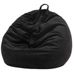 Nobildonna 3 ft Bean Bag Chair Cover (No Filler) for Adults and Kids, 300L Extra Large Stuffed Animal Storage Bean Bag Washable Soft Premium Corduroy Stuffable Bean Bag Cover