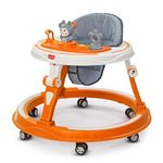 LuvLap 360° Joy Baby Walker for 9+ Months | 3 Level Height Adjustment Walker with Switchable Food & Musical Toy Tray/Advanced Baby Activity Walker, Orange