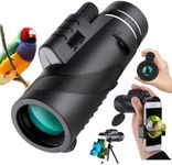 40X60 Monocular Telescope with Smartphone Tripod True HD High Power BAK4 Prism & FMC Lens Monoculars Scope for Adults Kids Bird Watching Travelling Camping Wildlife Hiking