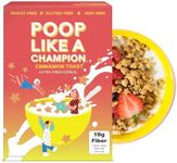 Poop Like A Champion High Fiber Cereal - Cinnamon Toast Flavor | Keto Friendly Low Carb Gluten Free & Healthy | Breakfast Essentials with Soluble, Insoluble & Psyllium Husk Powder