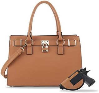 Emperiaoutfitters Concealed Carry Purse - Dina Lock Concealed Carry Satchel (Tan)