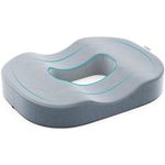 FOVERA Donut Pillow, Orthopedic Memory Foam Donut Seat Cushion, Piles Pillow for Hemorrhoids, Pain Relief for Piles, Coccyx, Prostate, Sciatica, Post-Natal, Pregnancy (L - Above 80kg Weight, Grey)