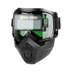 Hetkrishi Auto Darkening Welding Helmet - Powers Welding Masks with 1/1/1/2 Optical Grade Filter - Regular & True Color Instant Eye Protection - Smart Filter Technology Masks for Welding & Spraying