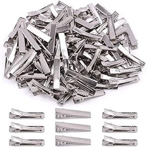 Mardatt 200Pcs 1.25 inch/ 3.2 cm Alligator Hair Clips Bulk Silver Single Prong Hair Clips For Bows Making Hair Pins For Sectioning Hair Styling And Sectioning Hairdressing DIY Crafts