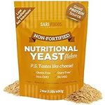 Non Fortified Nutritional Yeast Flakes, Whole Foods Based Protein Powder, Vegan, Gluten Free, Vitamins B, Beta-glucans, and All 18 Amino Acids (24 oz.)