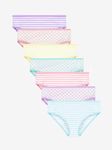 CHARM N CHERISH Girls Multicolor Polka Dot & Stripes All Over Printed Brief, Cotton Panties for Girls, Pack of 7, 7-8 Y