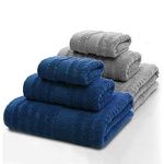 Mush Bamboo 6 PieceTowels Set | Ultra Soft, Absorbent and Antimicrobial 600 GSM (Bath Towel, Hand Towel and Face Towel) Perfect for Daily Use and Gifting (Navy & Grey)