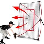 NET PLAYZ PitchBack Portable Baseball Rebound Net, 5ft x 3ft, Quick Set Up, Lightweight, Multi Angle Adjustment, Baseball Training Net, Suitable for Throwing, Pitching & Fielding, Black