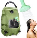 UDee Solar Camping Shower Bag – 5 Gallon/20L Portable Outdoor Shower with Heated Water, Removable Hose, On-Off Shower Head & Hanging Hook – Lightweight for Hiking, Travel, Beach, Backpacking