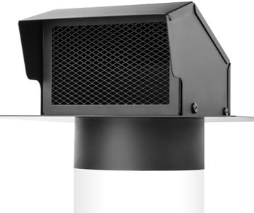 Q-Hillstar Roof Vent 6 Inch, Stainless Steel Roof Exhaust Vent for Ventilation System with Damper, Rainproof and Snowproof Black