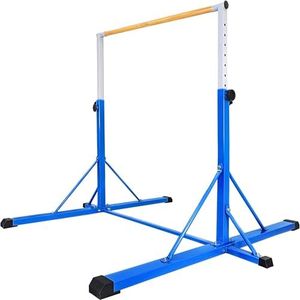 FC FUNCHEER Gymnastics Bar for Kids Ages 3-15, 35" to 60" Adjustable Height, 4FT Wide Base - Professional Kip Bar with 360° Stability & Fiberglass Crossbar, Easy Fold&Solid Design for Home Training