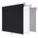 SHADEMOON Cordless Blackout Window Roller Shades, Room Darkening Spring System Indoor Blinds, Pull Down Thermal Insulated Fabric for Home, Standard Roll Black,88.9W CM x 183H CM - 35" W x 72" H inch