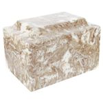 Syrocco Classic Cultured Marble Urn by MacKenzie Vault, Adult Sized Stone Urn for Ashes, Beige Marble