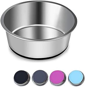 SUOXU Thick Stainless Steel Dog Bowl, Dog Cat Plate Bowls With Non-slip silicone Bases,Puppy Feeding Bowls,Dishwasher Safe Dog Cat Water Bowls and Feeder Bowls（S-14cm）