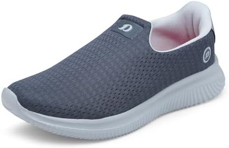 DOCTOR EXTRA SOFT Men Memory Foam Running Shoe | Sports,Gym,Training,Walking,Jogging,Casual | Lightweight & Comfortable | Loafer Sneakers Lace-Up Athletics Moccasins Slipon D-2002, Grey, 9 UK
