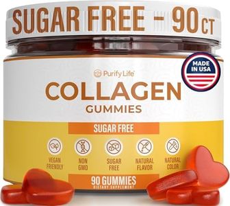Sugar-Free Marine Collagen Gummies (90 Collagen Chews) Potent 500mg Collagen Gummy for Hair Growth, Healthier Skin & Nails, Pore Reducer & Elasticity Hydrolyzed, Gluten Free, Non-GMO, Orange Flavor