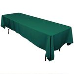 LTC LINENS LinenTablecloth 60 x 126-Inch Rectangular Polyester Tablecloth Hunter Green