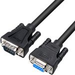 DTech 5M DB9 RS232 Serial Cable Male to Female Null Modem Cord Full Handshaking 7 Wire Crossover for Data Communication