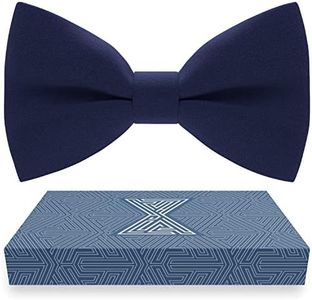 Mens Bow Ties for Men Kids Boys Cute Navy Blue Bowtie Expands Our Color Line - Light Sky Deep Natural Blue Bowties and Electric Navy Royal Blue Clip on Bow Tie - shop Bow Tie House (Medium, Navy Blue)