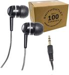 SmithOutlet 100 Pack Low Cost Earbuds in Bulk | Model SG-ID3-100 | Wired 3.5 MM Jack Connectivity | for Schools, Classrooms, Students, Libraries