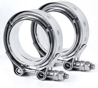 EVIL ENERGY 2.5 Inch V Band Clamp Stainless Steel with Flange Flat Mild Steel 2PCS