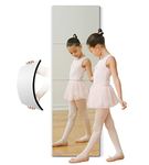 quegau Full Length Mirror for Kids Safety Shatterproof Mirror,Plastic Wall Mirror,Made of Acrylic Plexiglass Mirror,4 Pcs 12"x12",Long Bedroom Door Closet Mirror,Workout for Home Gym Body Mirror