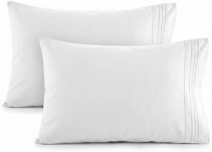 Elegant Comfort Luxury Ultra-Soft, Pillowcase Set - 1500 Premium Hotel Quality Microfiber Double Brushed - Wrinkle Resistant, Standard/Queen, White, 2 Count (Pack of 2)