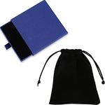 Acehome Jewelry Gift Box with Velvet Bag, Necklace Bracelet Earring Kraft Organizer Box Portable Square Lidded Pendent Storage Case for Birthday Xmas Christmas Wrapping-Blue/9x9x1.8cm