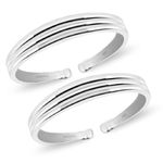 Parnika Mj Pure 92.5 Sterling Silver Elegant Silver Toe Rings For Women (2 Line)