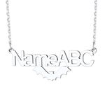 SILVERCUTE Personalised Name Bat Necklace for Women Men Vintage Silver Chain Pendant Dainty Necklaces 16inch