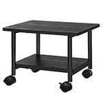 SONGMICS Under Desk Printer Stand and Mobile Machine Cart with Shelf Heavy Duty Storage Rack for Office Home Black UOPS02B