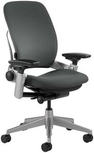 Steelcase Leap Office Chair - Ergonomic Work Chair with Wheels for Carpet Flooring - Work Chair Supports Unique Body Shape - with Natural Glide System & Liveback Technology - Graphite Gray Fabric