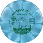 Westside Discs Origio Burst Warship Disc Golf Midrange | Straight Flying Frisbee Golf Midrange | Controllable Golf Disc | Stamp Colors Will Vary (Blue)