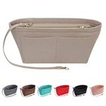 Soyizom Felt Handbag organizer Purse organizer Felt Insert Bag organizers Multi Pockets Tote Bag in Bag for women,Beige-XL