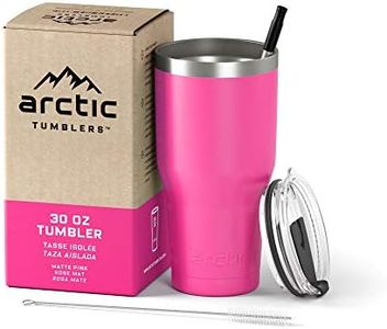 Arctic Tumblers | 30 oz Matte Pink Insulated Tumbler with Straw & Cleaner - Retains Temperature up to 24hrs - Non-Spill Splash Proof Lid, Double Wall Vacuum Technology, BPA Free & Built to Last