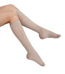 GABRIALLA Sheer Compression Stockings Calf Knee Highs Medical Lymphedema Varicose Nursing Activewear for Women (20-22 mmHg), Nude (G H-160 M ND)