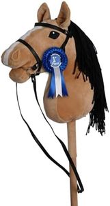 ROCK MY BABY Hobby Horse with a Detachable Bridle Plush Stuffed Stick Horse with Award Ribbon for Kids 3+ Years Old (Light Brown)