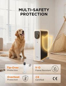 Midea Oil Filled Radiator Heater, 2300W – Portable Electric Heating