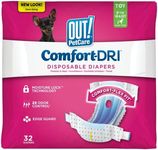 OUT! Pet Care Disposable Female Dog Diapers | Absorbent with Leak Proof Fit | Toy, 32 Count