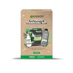 Garnier's Ultimate Charcoal Gift Set for Face, with Serum, Face Mask and Micellar Purifying Jelly Water to Reduce Imperfections, Approved by Cruelty Free International, Vegan