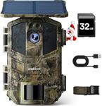 iZEEKER Trail Camera Solar, 4K 48MP Game Cameras with Night Vision Motion Activated IP66 Waterproof, 0.1s Trigger Time, High Capacity Built-in Lithium Battery for Wildlife Watching with 32GB SD Card