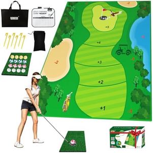 Velcro Chipping Golf Game Mat Golf Practice Mats Indoor Outdoor Games for Adults and Family Stick Chip Game Golf Set Kids Outdoor Play Equipment Backyard Games Outdoor Toys Gifts for Kids