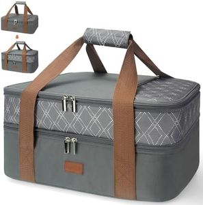 Vuudh Expandable Casserole Carrier Bag - Double Decker Food Bag, Insulated Casserole Carrier for Hot or Cold Food, Lasagna Holder Tote for Picnics,Beaches,Traveling or Gifts