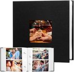 Photo Album 4x6 240 Photos with Writing Space, 4x6 Photo Album Leather Cover with Front Window, 4x6 Picture Album, 240 Photos 4x6 Photo Album Book for Wedding Kids Travel Family Baby Pictures (Black)